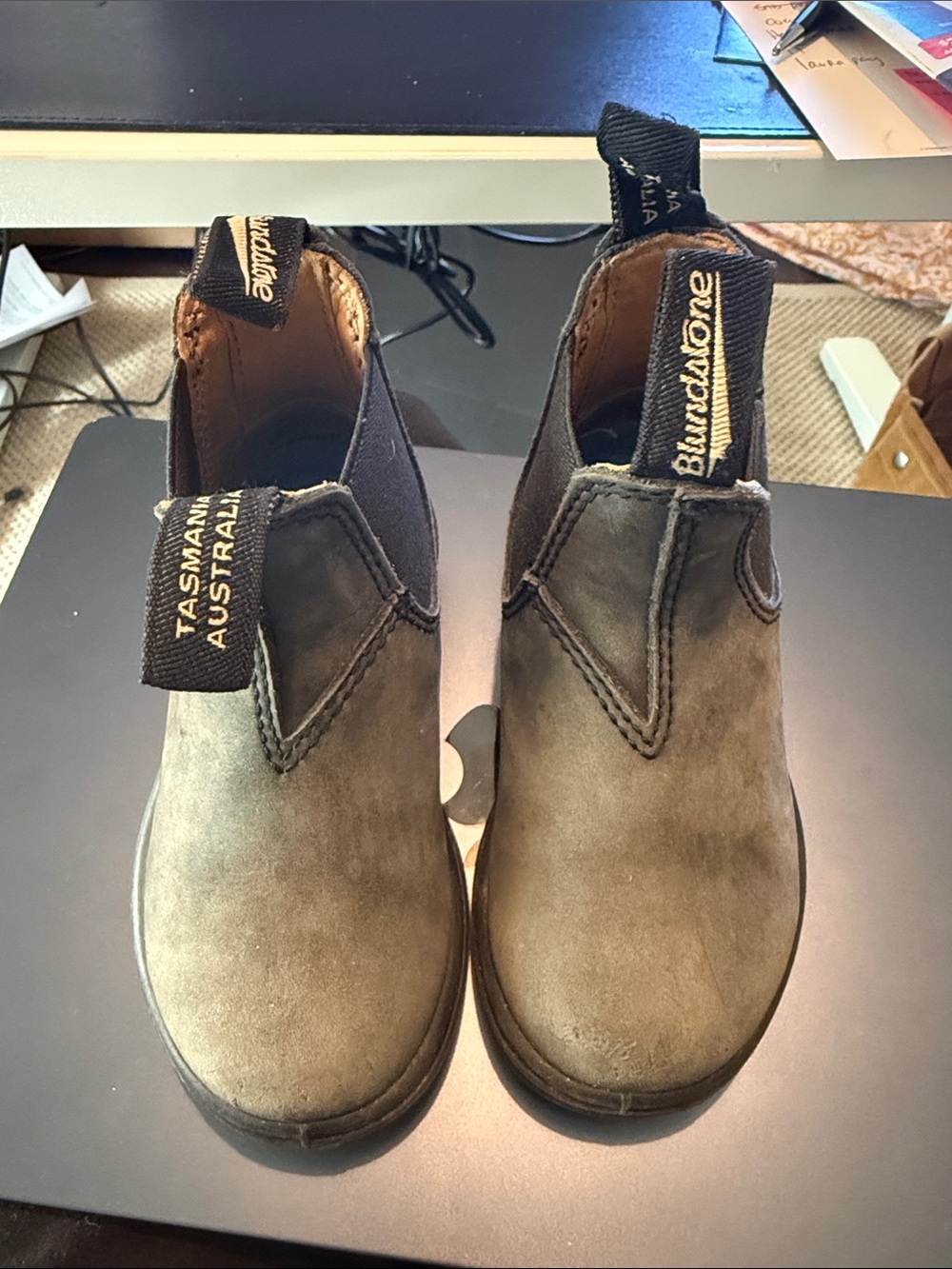 Blundstone Kids Taupe Slip-On Chelsea Boots